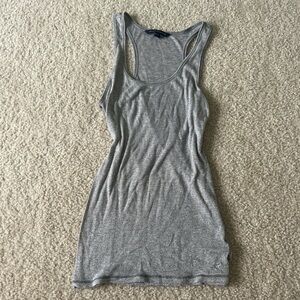American Eagle Outfitters Gray Fitted Tank Top